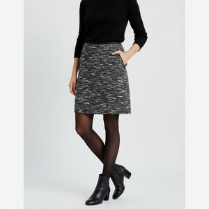 Talbots Gray Black Marled Wool-Blend Skirt – Size 6